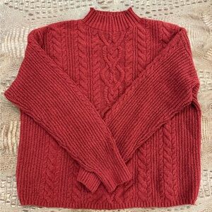 Old Navy Women’s Deep Red Cable Knit Sweater